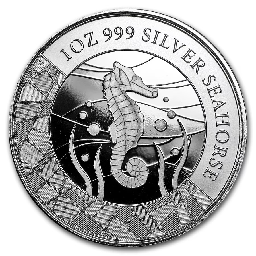 2018 Silver 1 oz Silver Samoa Seahorse BU