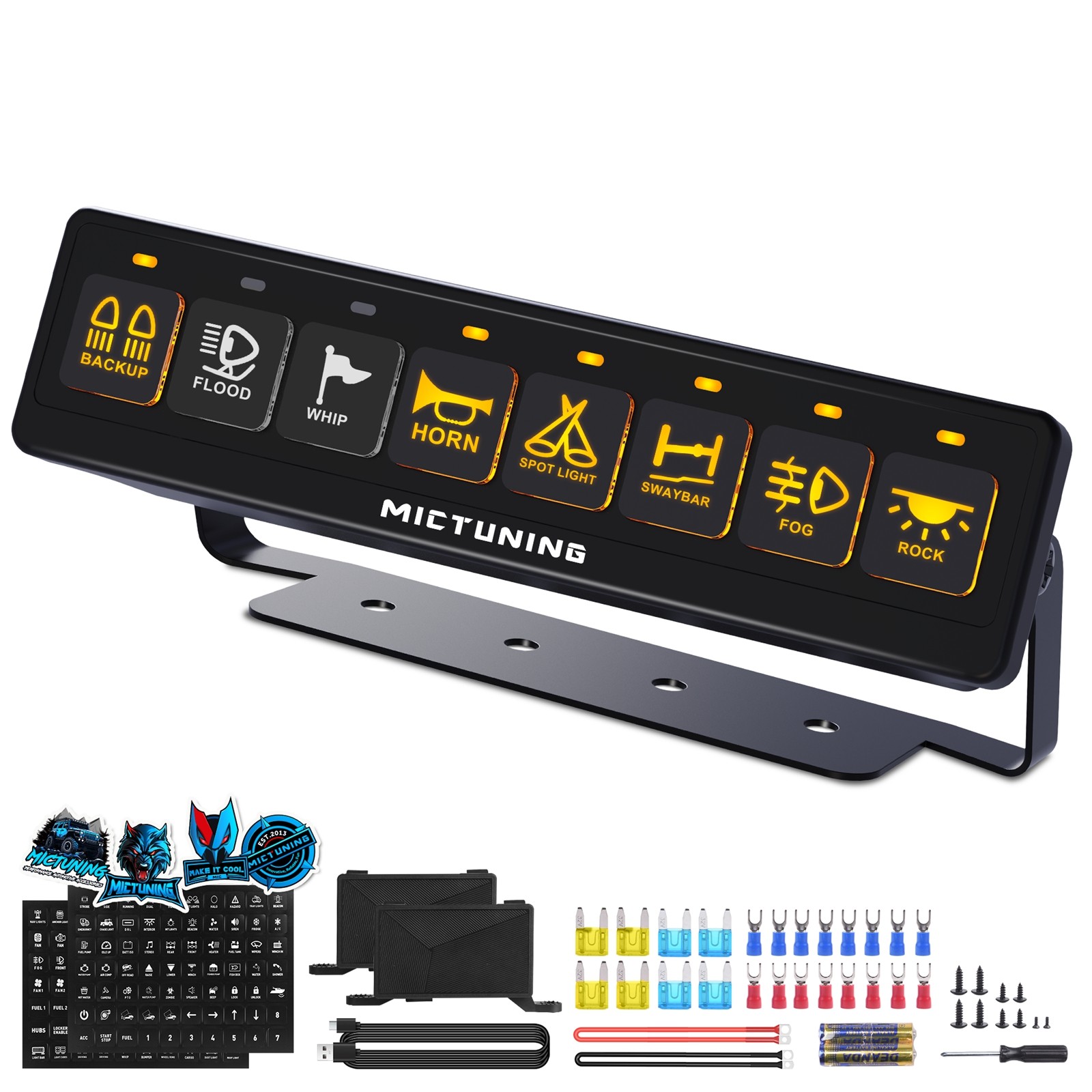 Wireless 8 Gang Switch Panel For LED Light Bar Power Circuit Remote Control Box