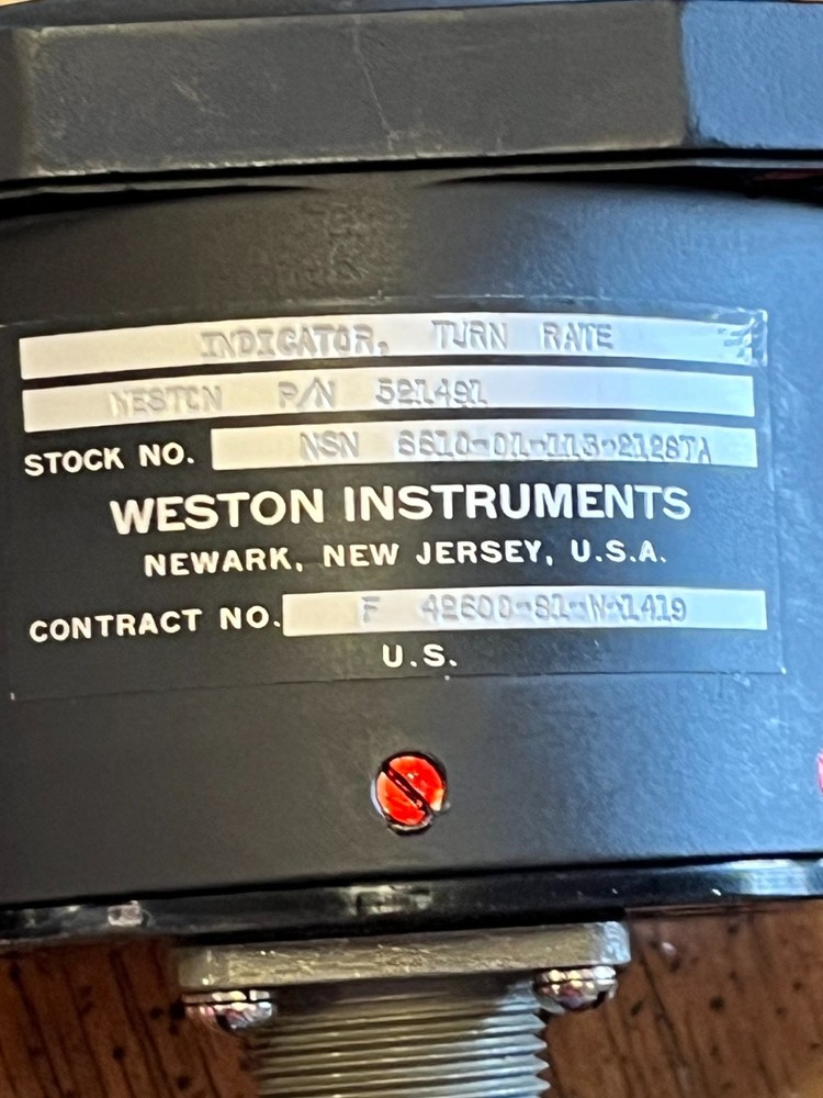 Weston Instruments Turn Rate Indicator Model 955