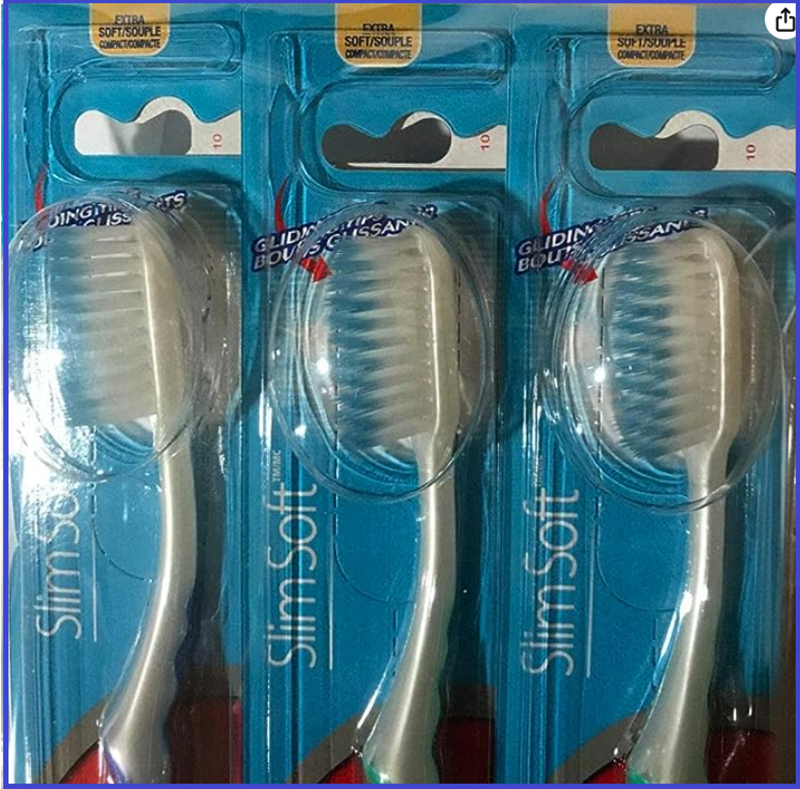 6-Pack Colgate Slim Soft Gliding Tips Toothbrush, Extra Soft, Compact Head*