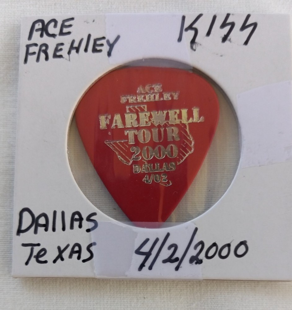Kiss Ace Frehley Guitar Pick  Farewell Tour Dallas Texas 4/2/2000