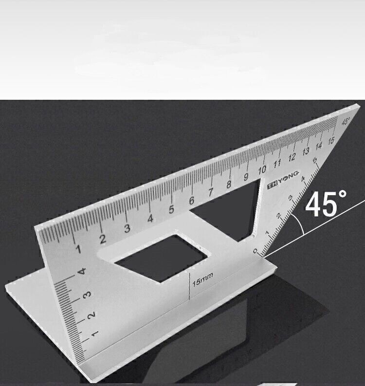 45 90 Degree Ruler Woodworking Tool Aluminum Alloy Square Multi-Function Ruler