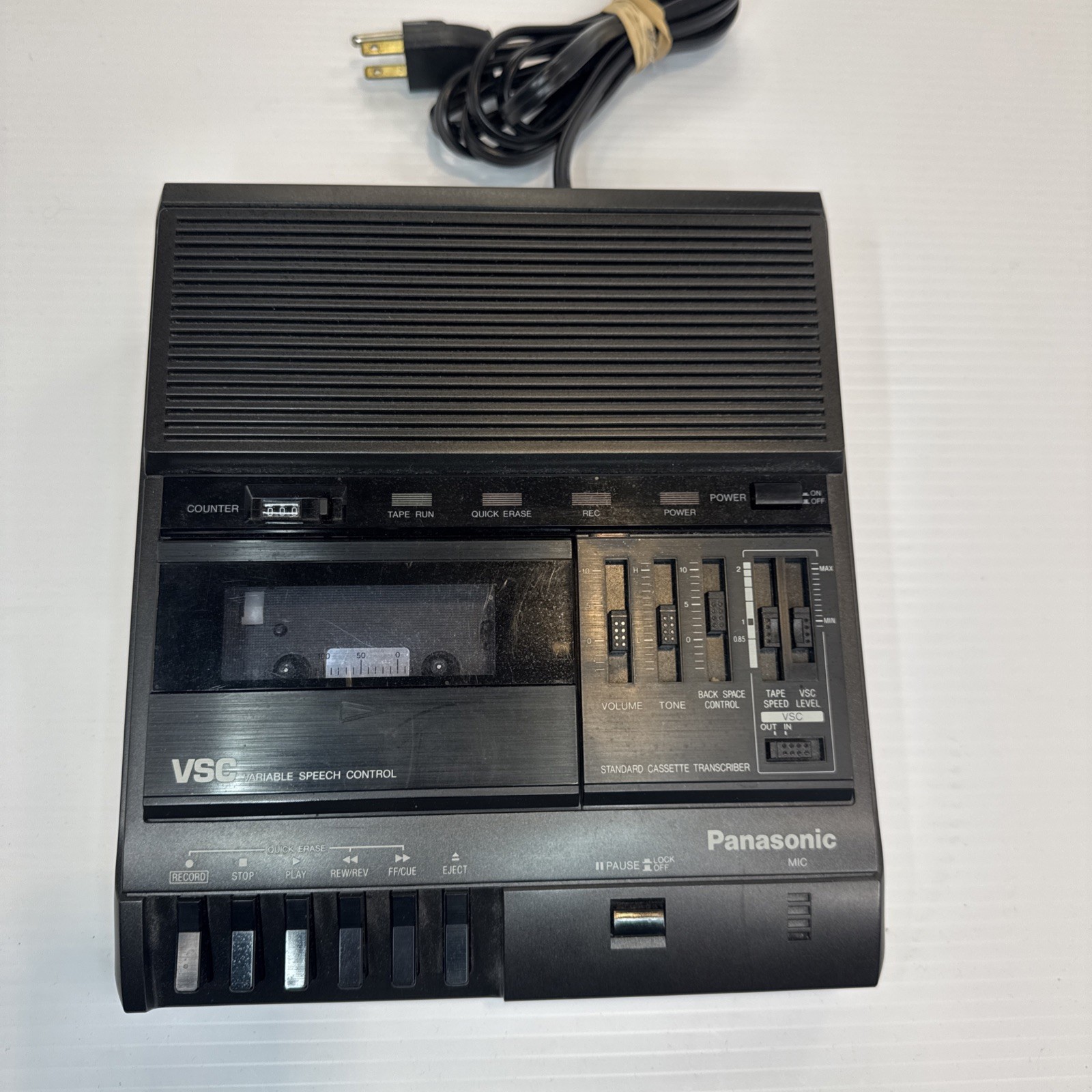 Panasonic RR-830 Desktop Cassette Transcriber Recorder *Powers On All Buttons Wk