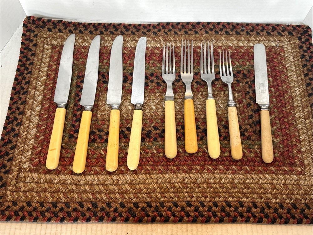 Vintage Bakelite Flatware Wheat 5 Knives 4 Forks