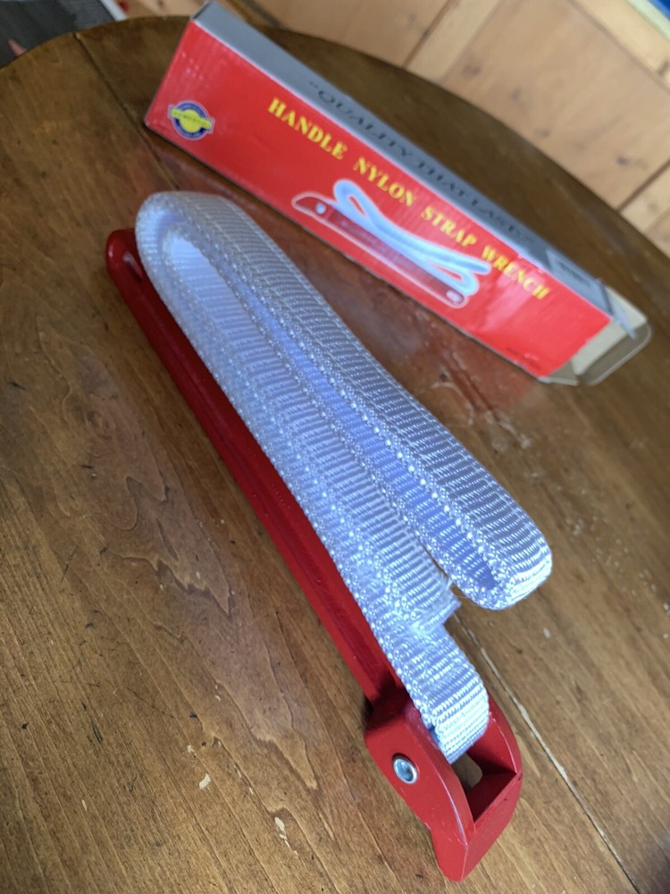 Strap Wrench 12" Handle Adjustable Nylon Strap Pipe Wrench Oil Filter Strap Open