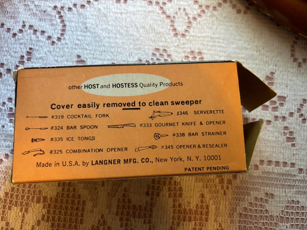 Hostess Brown Retro Vtg Crumb Sweeper Brush With Original Box