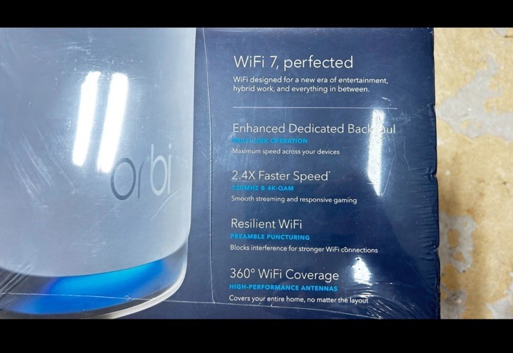 NETGEAR Orbi 970 BE27000 27Gbps Quad-Band Mesh Wi-Fi 7 System - 3 Pack - NEW