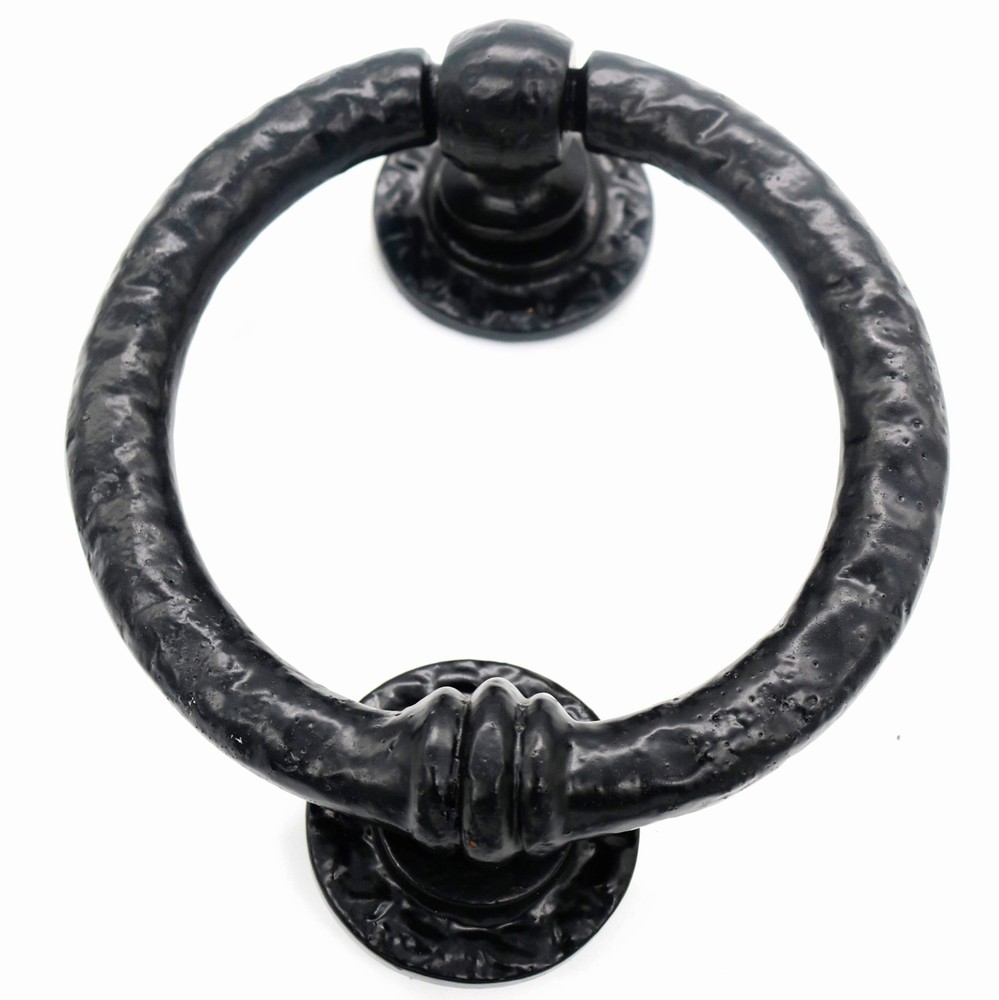 Ring Door Knocker Hardware Solid Cast Iron Finish Front Decor Gate Accessories