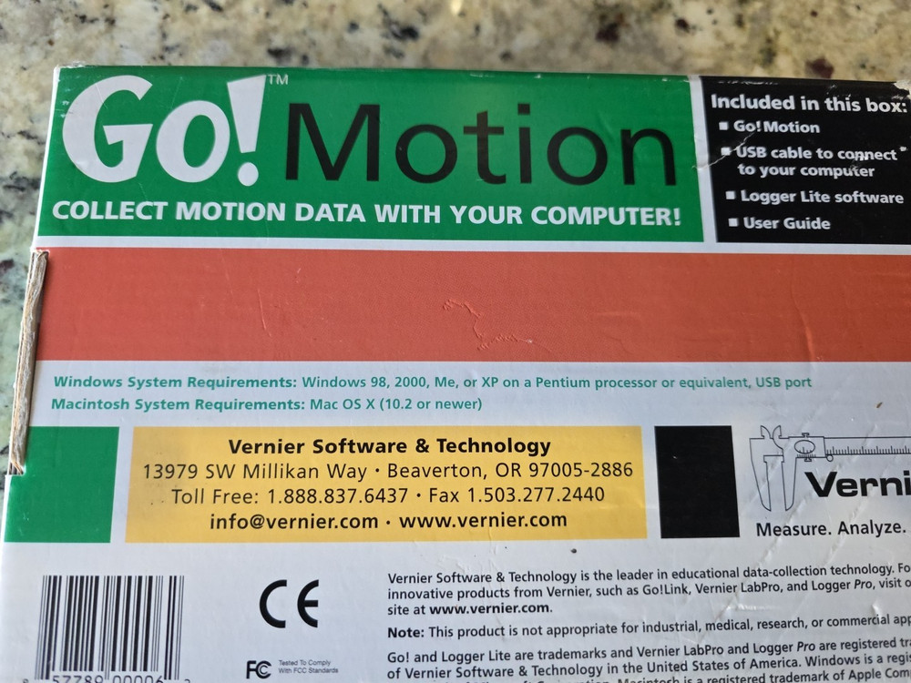 Vernier Go!Motion Vernier Sensor. Velocity & Acceleration data- USB