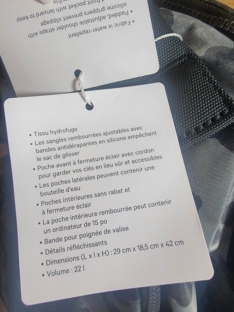 Lululemon New Crew Backpack 22L Black Camo