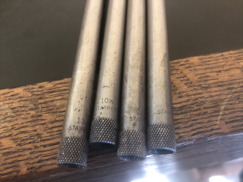 4 Starrett Rods 9" * 10" * 12" * 13" For inside Micrometer