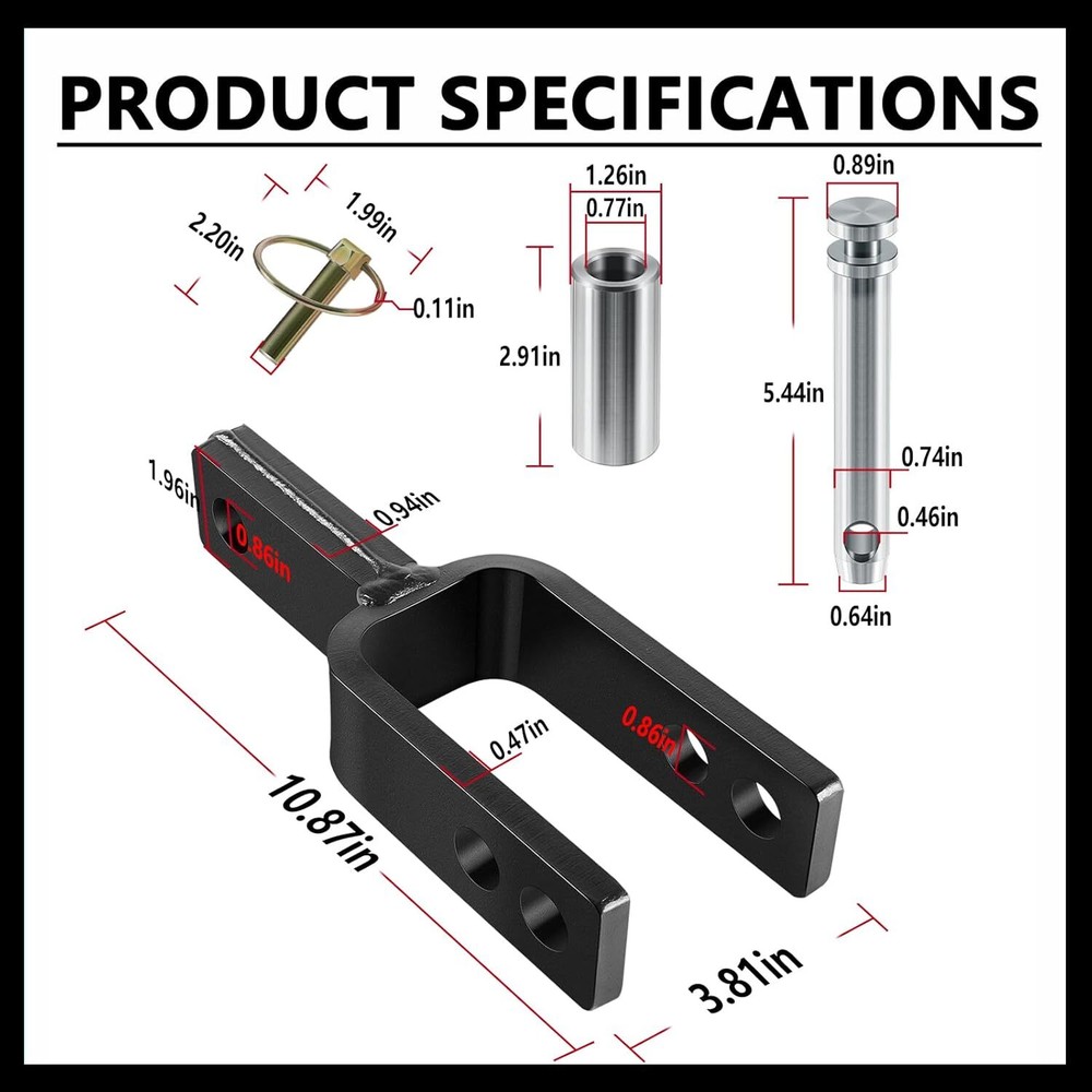 Versatile Quick Hitch Adapter with Adapter Sleeve for Category 1 Quick Hitch