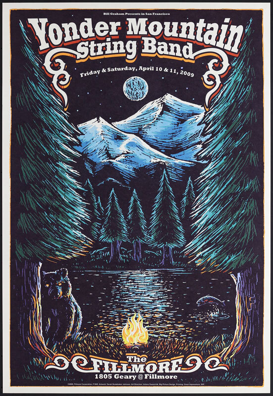 Yonder Mountain String Band Fillmore 2009 Poster Derek Studebaker Johnson F1005