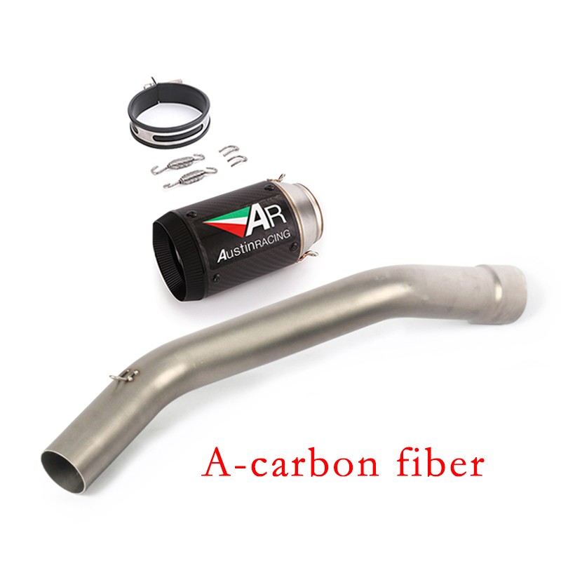 For Kawasaki Ninja ZX6R Carbon Exhaust Muffler Mid Link Pipe Slip On ZX636 09-23