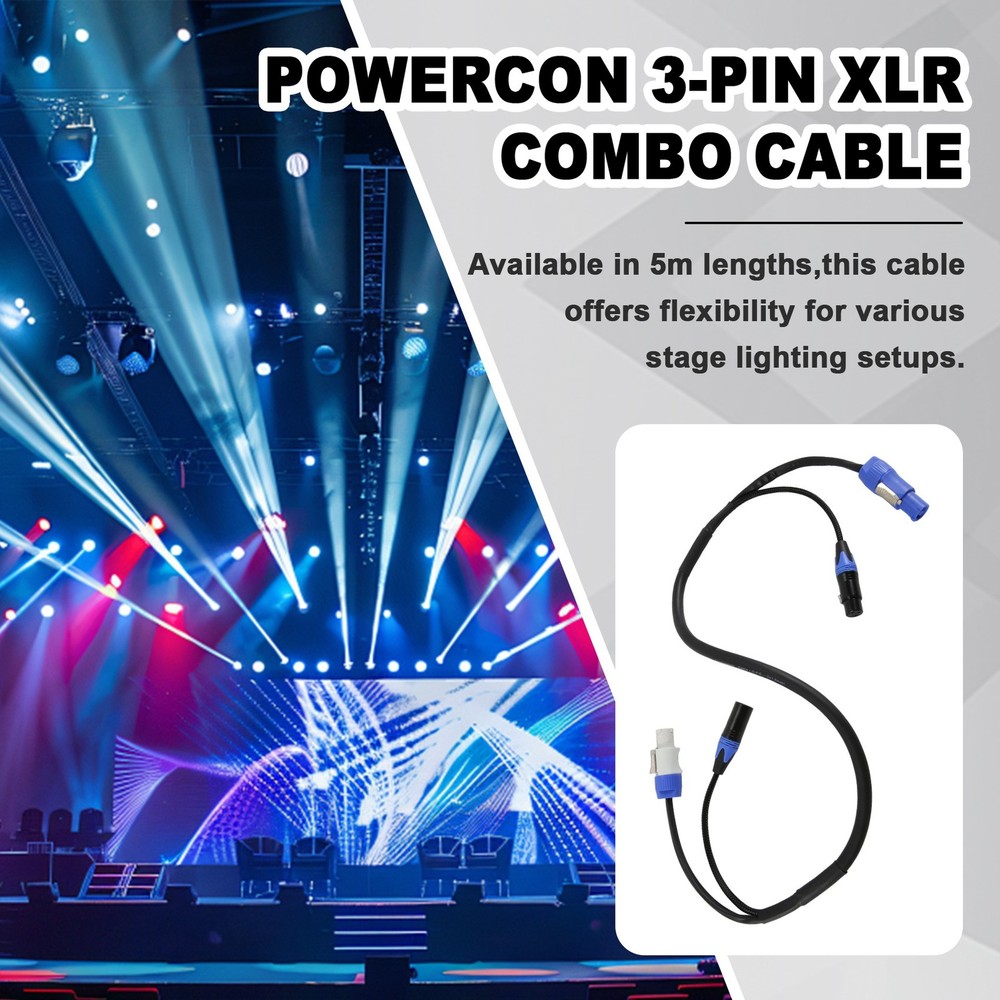 Powercon 3-Pin XLR Combo Cable for Stage Lighting Led Screen XLR Combo3038