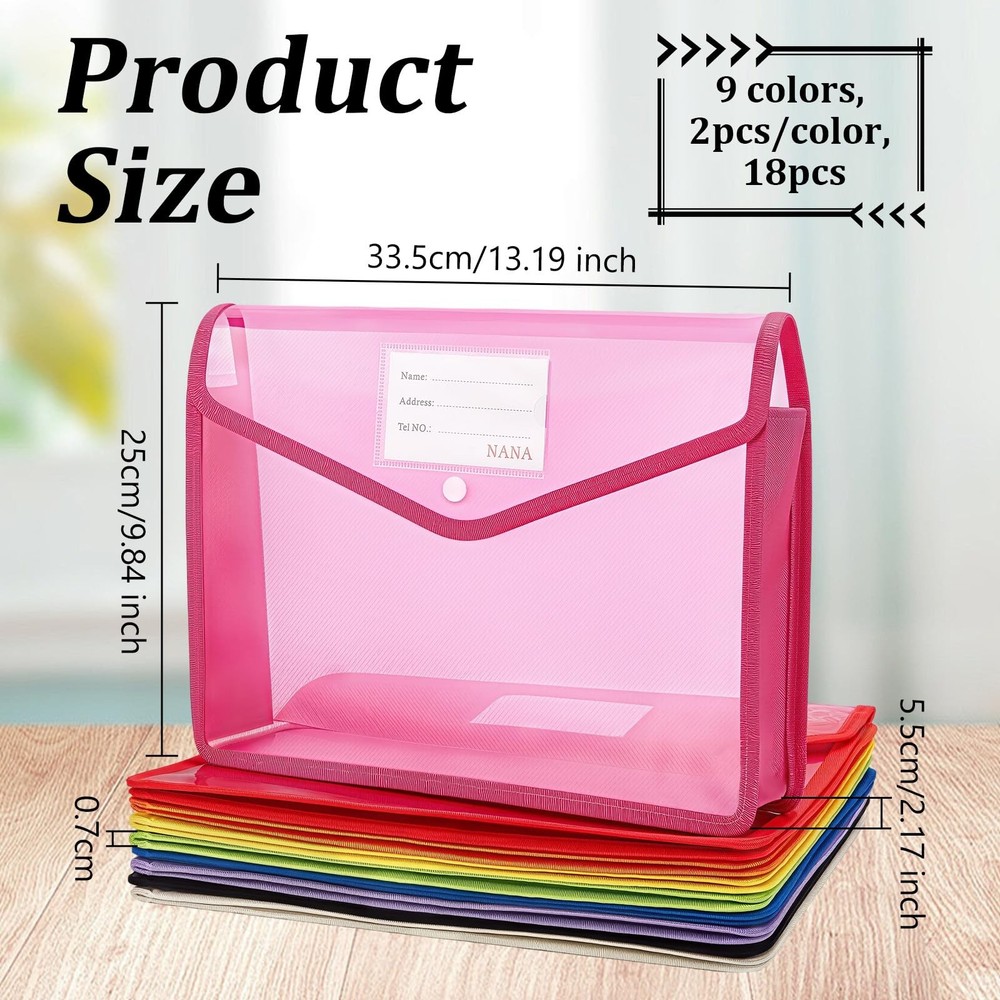 Plastic Expandable File Organizer Folder(No Divider), 18Pcs Waterproof Transp...