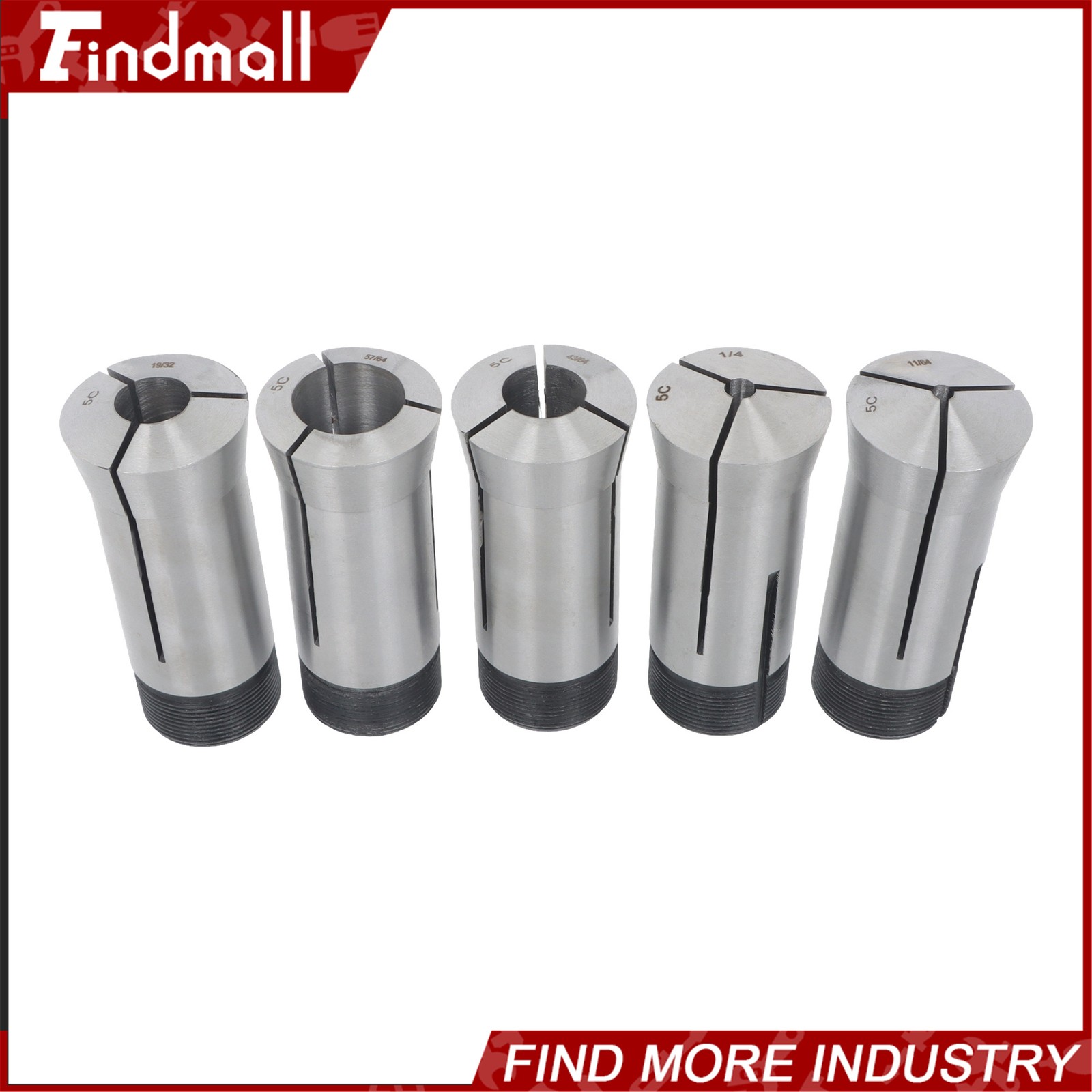 Findmall 57 Pack 5C Collet Set Fractional 1/8" to 1" High Precision Lathe