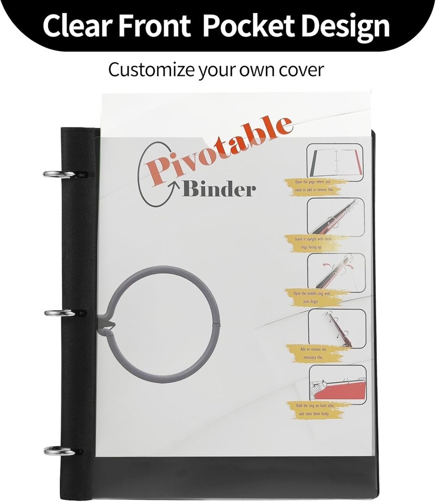 360° Pivotable 3 Ring Binder, Upgraded Foldable Binders 1 inch 6 Pack, Thin S...