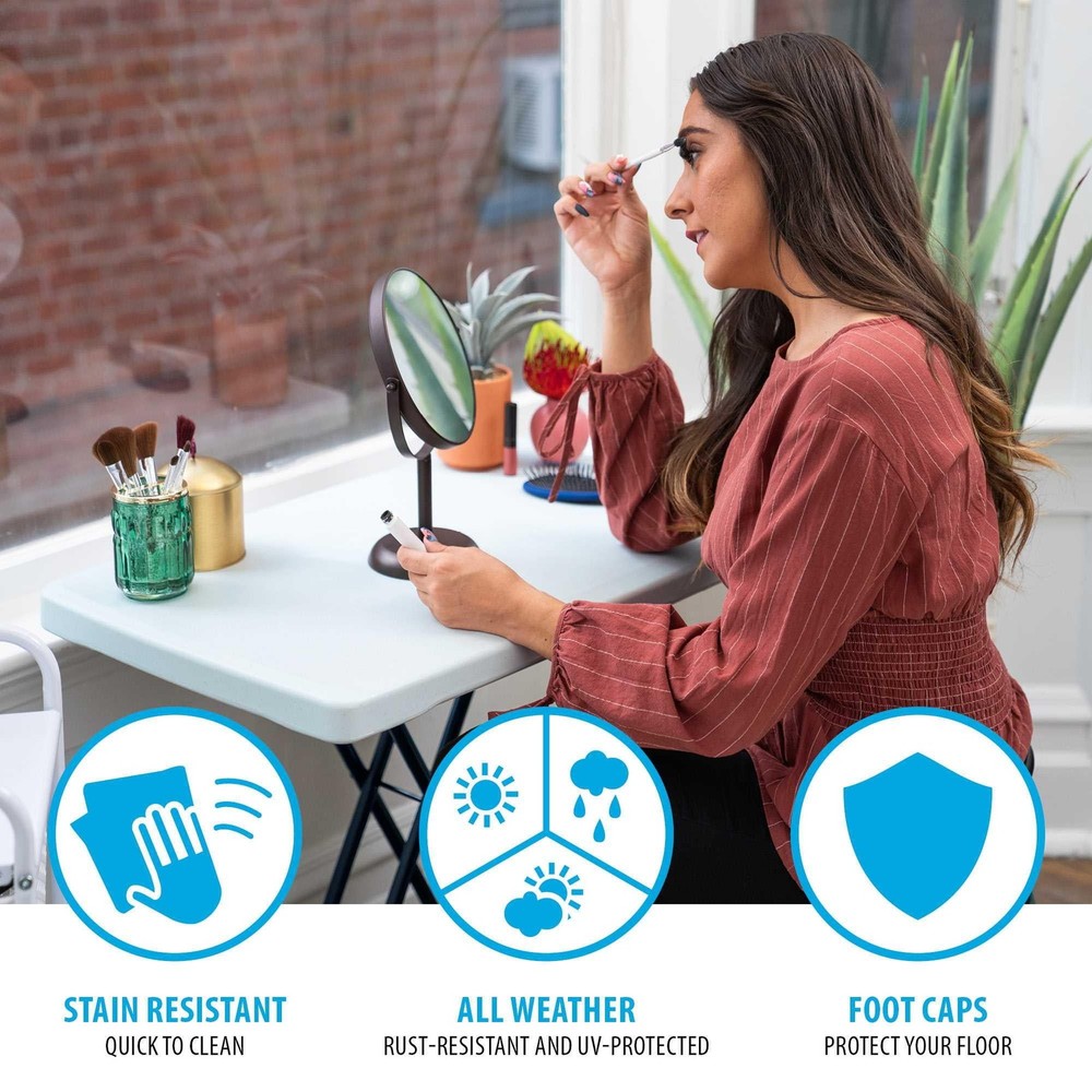 30" Personal Rectangle Folding Table, Indoor/Outdoor, White (28241)