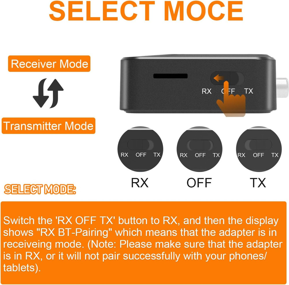 Bluetooth Transmitter Receiver for TV, with RCA 3.5Mm AUX & Display Audio Adapte