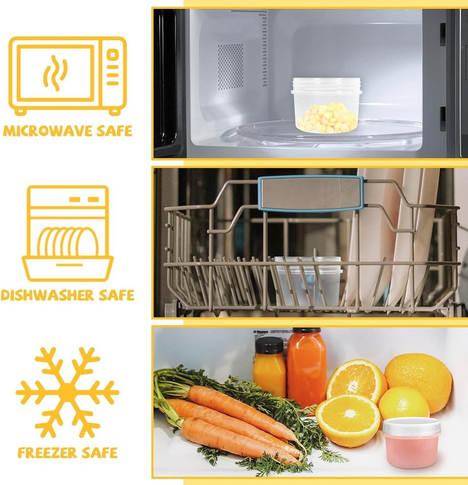 10 Pack 4oz Reusable Small Plastic Containers with Screw Lids, Clear white