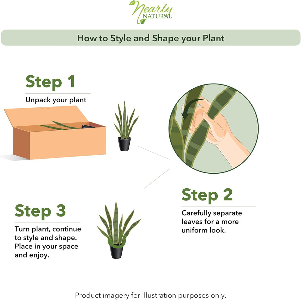 26 In. Sansevieria Artificial Silk Plants, Green