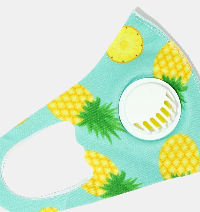 Fruity Print Kid's Face Mask - Mint