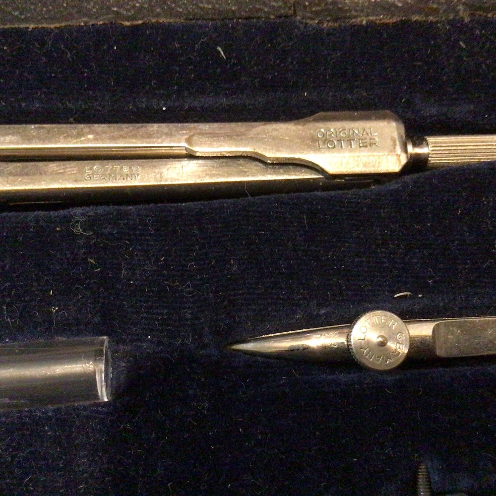 Vintage Original Lotter Draftsman Technical Drawing Set in Case