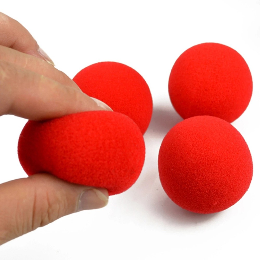 RED SPONGE BALLS - MAGIC - JUGGLING - 1.75'' - 5 COUNT - NEW