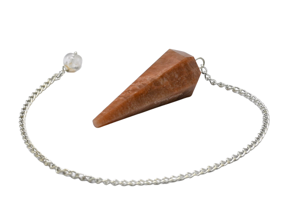 Peach Moonstone Dowsing Crystal Pendulum