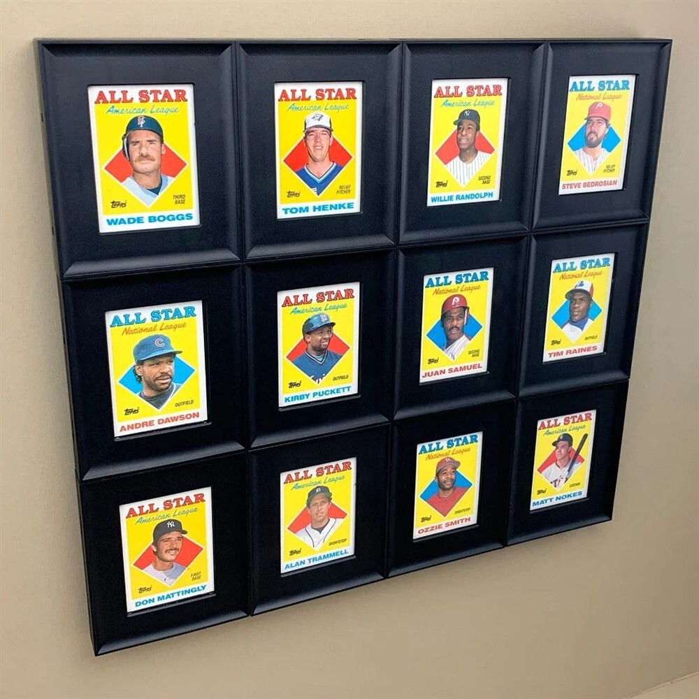 Pack of 6 BCW Black Wall Mountable Interlocking Trading Card Display Frames