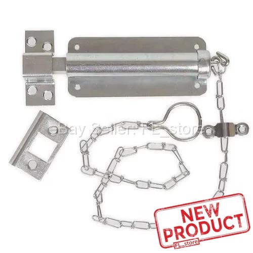 Pull Chain Door Bolt Latch 6" Zinc Spring Loaded Gate Lock Security NEW