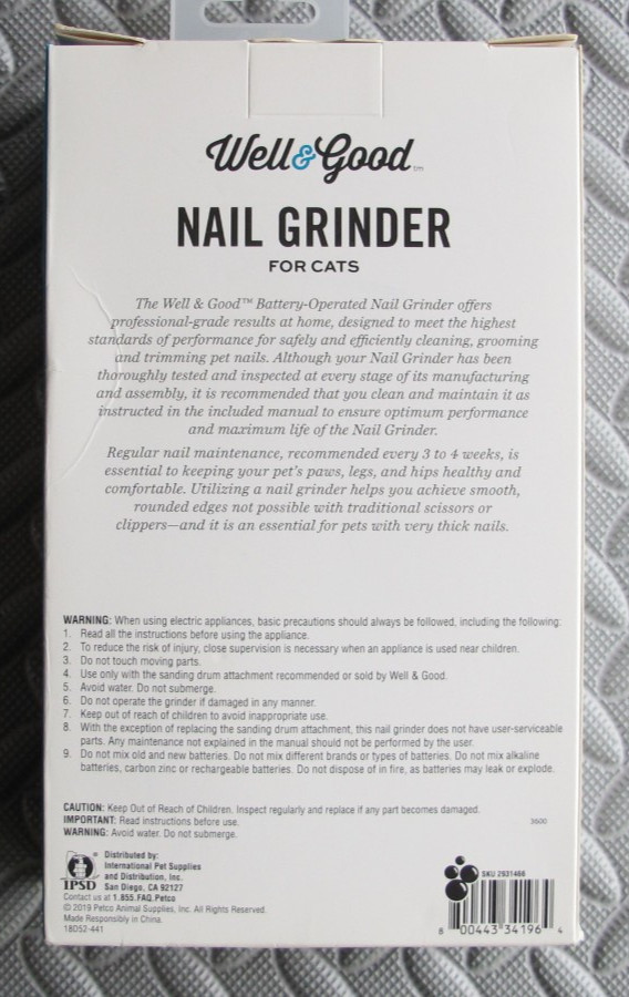 Well & Good Cordless Nail Grinder For Cats