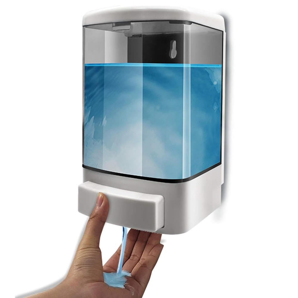 Wall Mount Soap Dispenser 1000ML Manual Bathroom Kitchen Liquid Holder