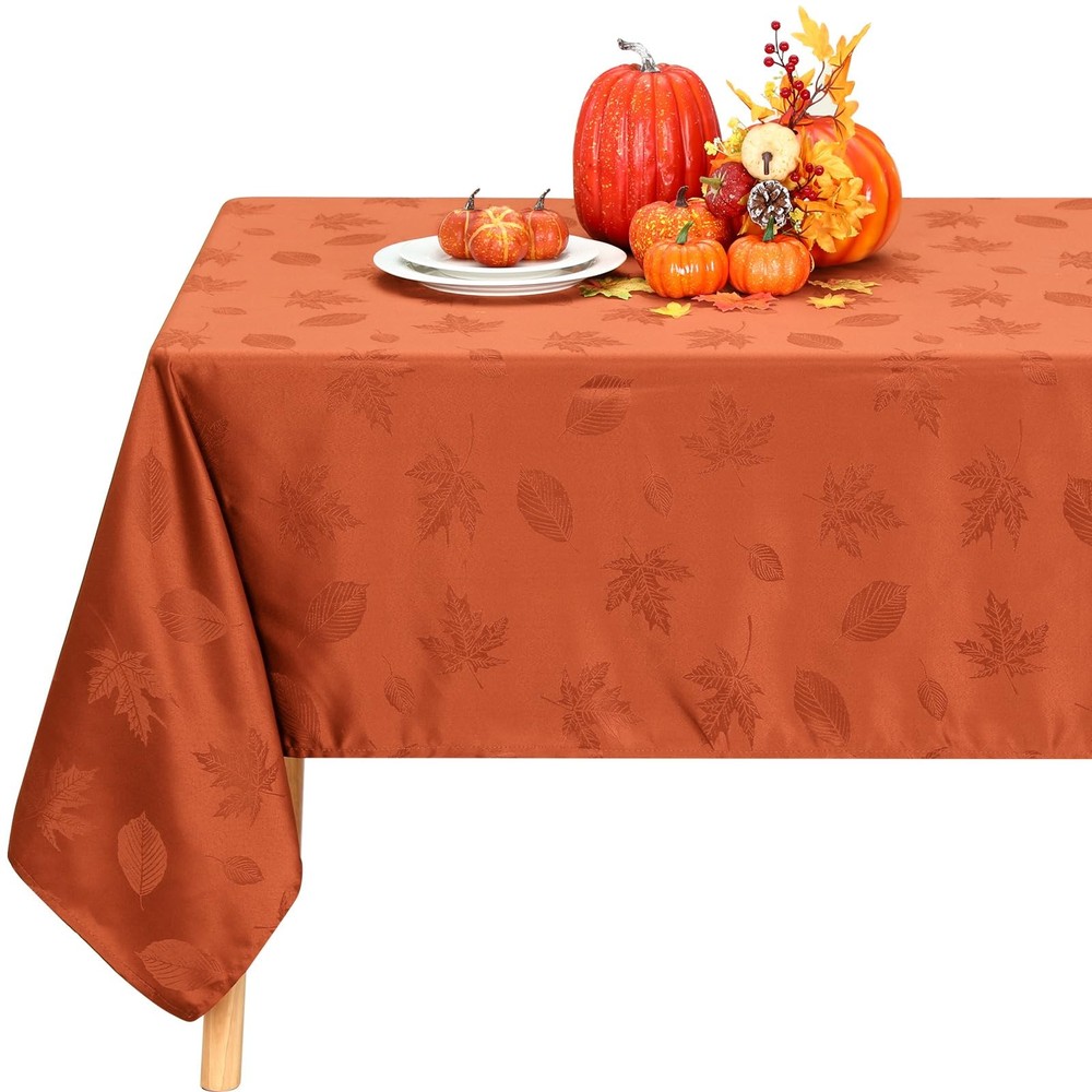 Tegeme Fall Tablecloth 60 x 120 in Autumn 60" x 120" (Rectangular), Rust