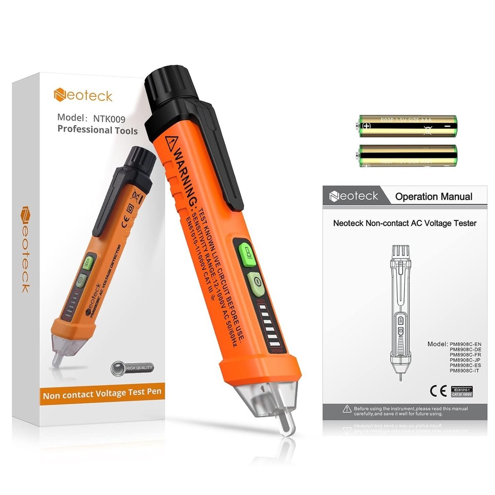 Professional Non-Contact Voltage Tester with Integrated Flashlight & Buzzer