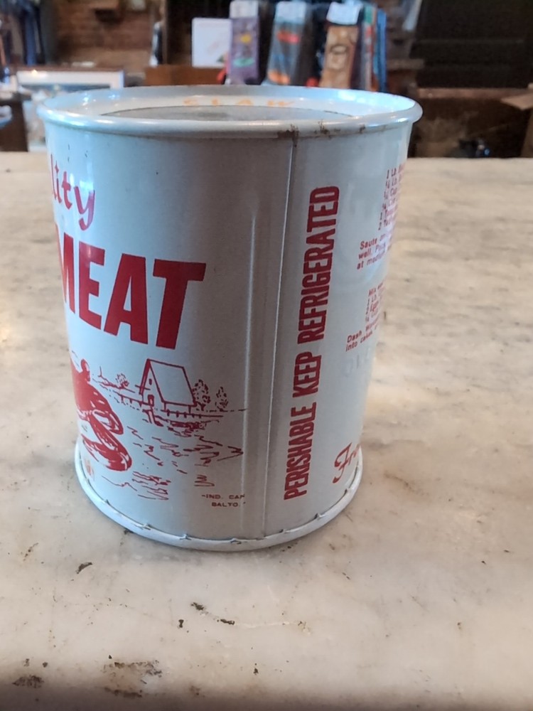 Quality Crabmeat NOS 16 Oz Empty Tin