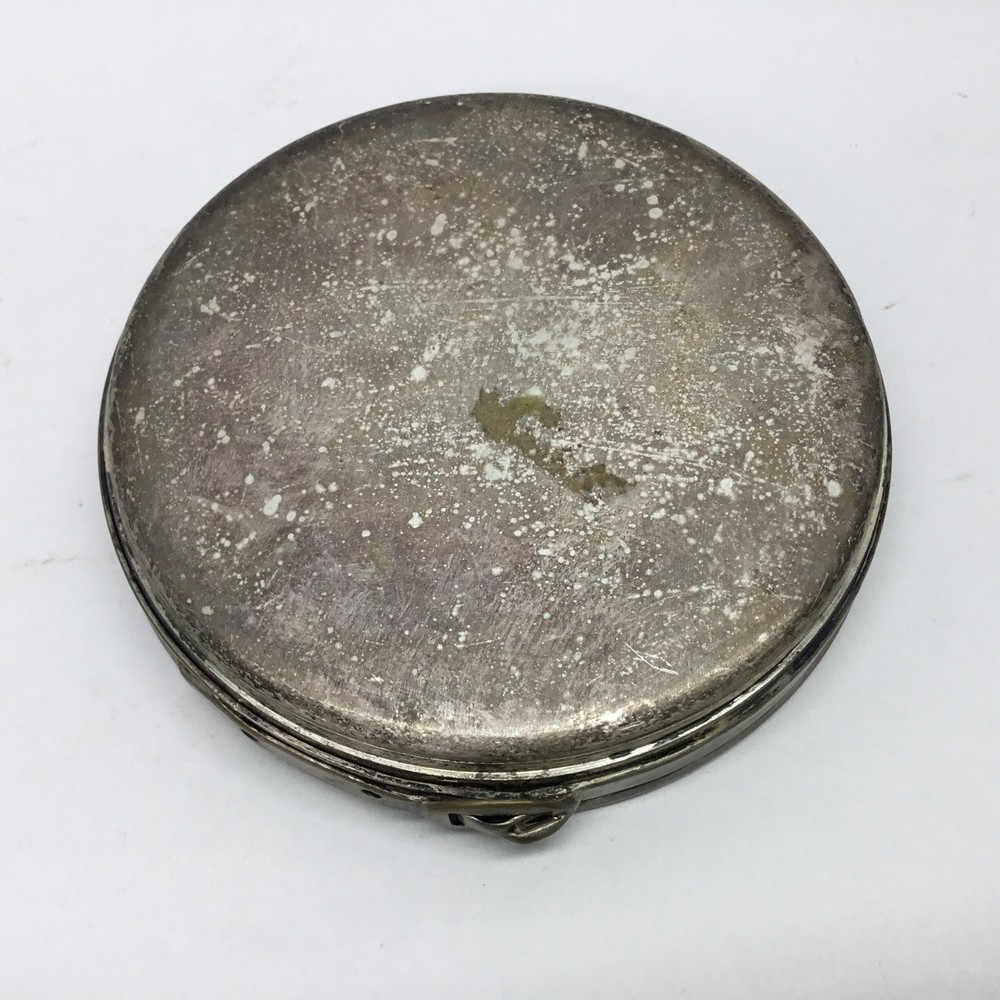 Vintage Silver Plate Shallow Trinket Dish w/Belt Design……..[B18]