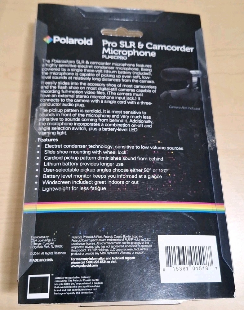 Polaroid Pro SLR & Camcorder Microphone PLMICPRO