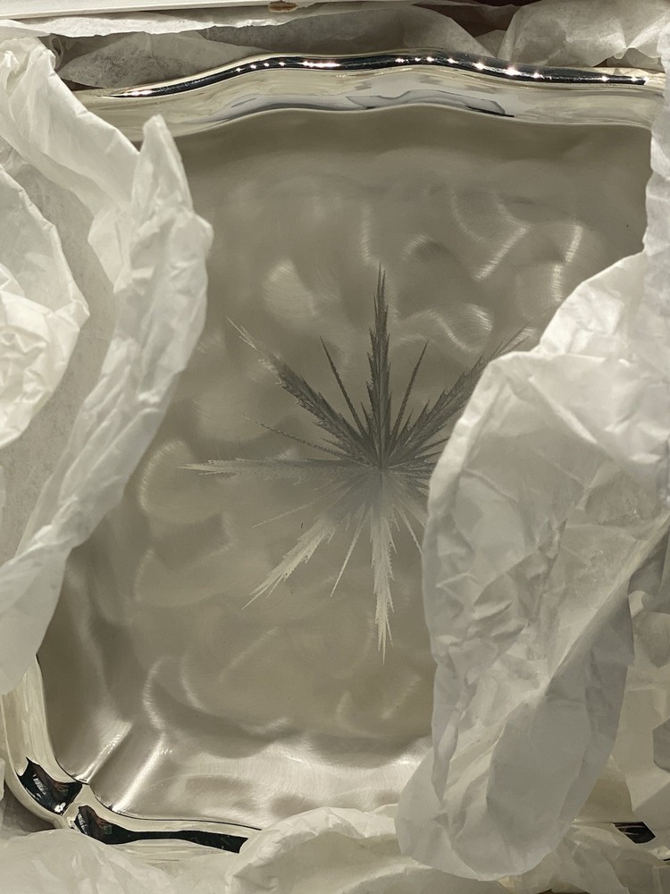 Vintage WMF IKORA Silver Plate Dish Footed Starburst Pattern #6532 1972 IN BOX