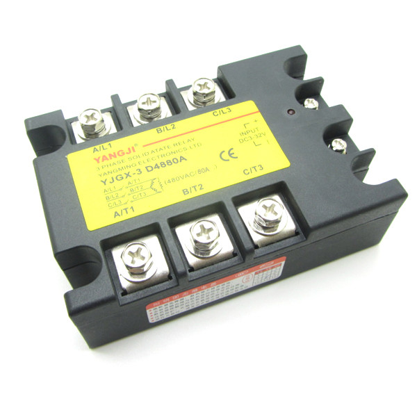 80A 3 Phase SSR Solid State Relay DC Control AC In DC3-32V Out AC24-480V D4880A
