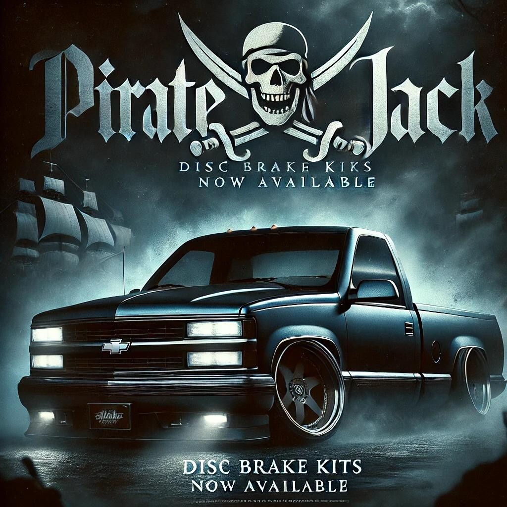 88-00 Chevy C1500 Front & Rear Disc Brake Conversion, Black PC Calipers