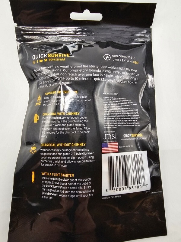 QuickSurvive Fire Starter Kit 100% Waterproof Survival Fast All purpose 12 pack