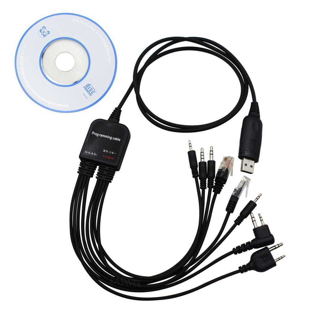 8 in 1 USB Programming Cable for KENWOOD TK-3202 TK-3206 TK-3207 TK-3301 TK-340