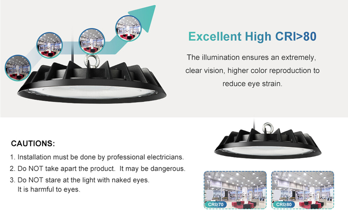 8Pcs UFO Led High Bay Light 300W Industrial Warehouse Commercial Led Shop Light