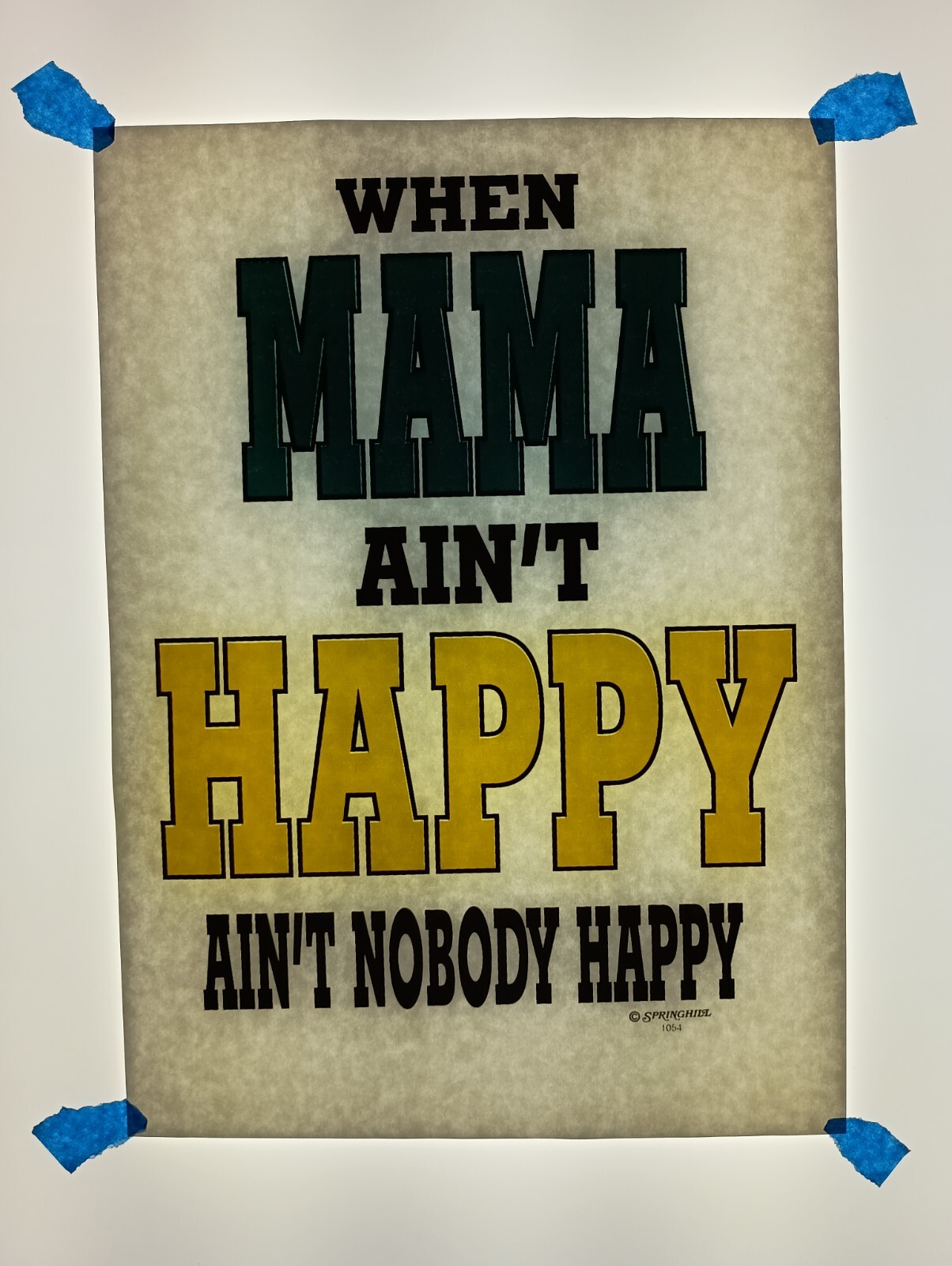 Authentic Vintage 90's Mama Ain't Happy Heat Transfer Iron On NOS