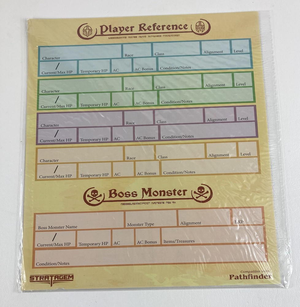 Stratagem the Master'S Tome 4-Panel Customizable GM Screen with Inserts