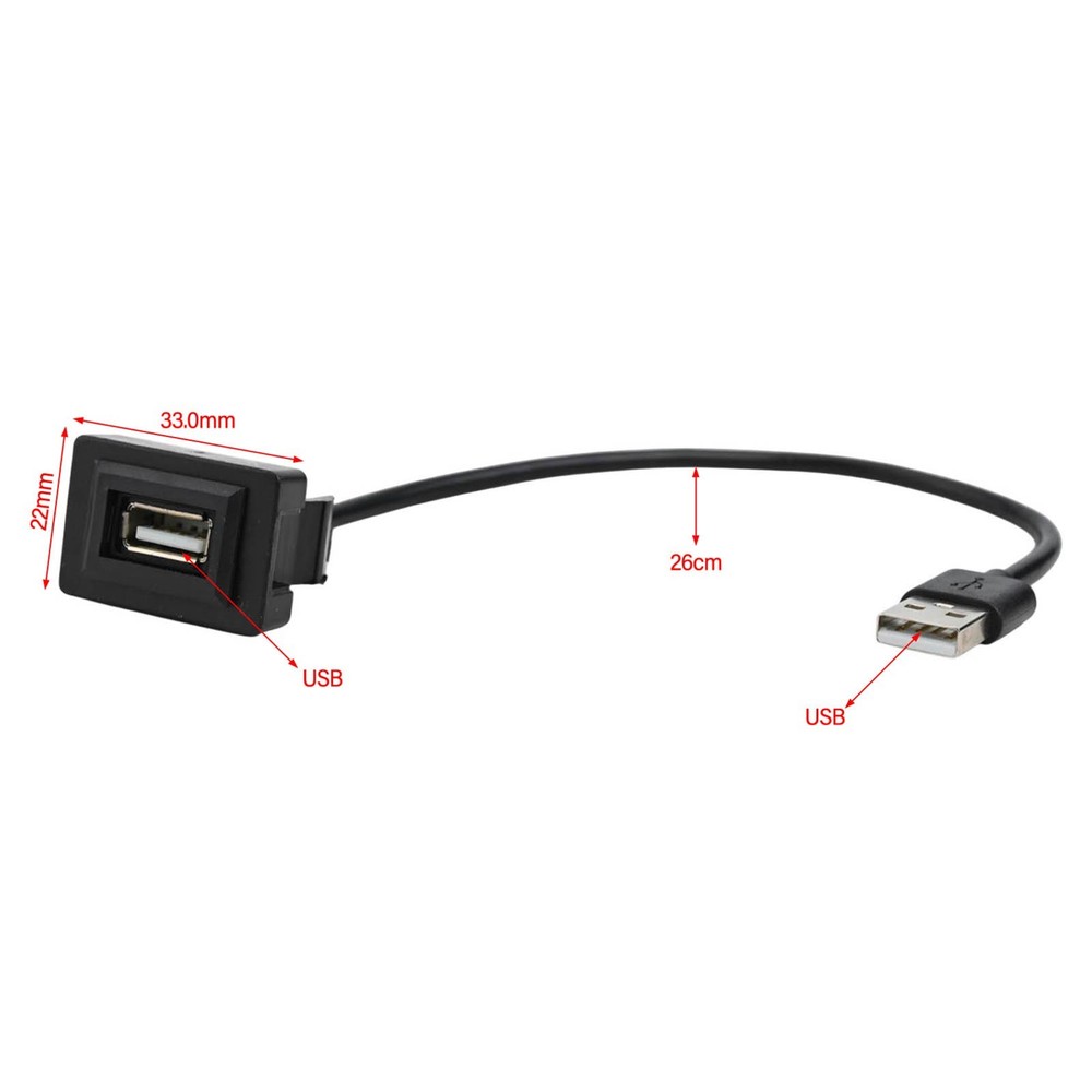 USB Passthrough for Toyota Short for DASH Compatibility with Multiple Models