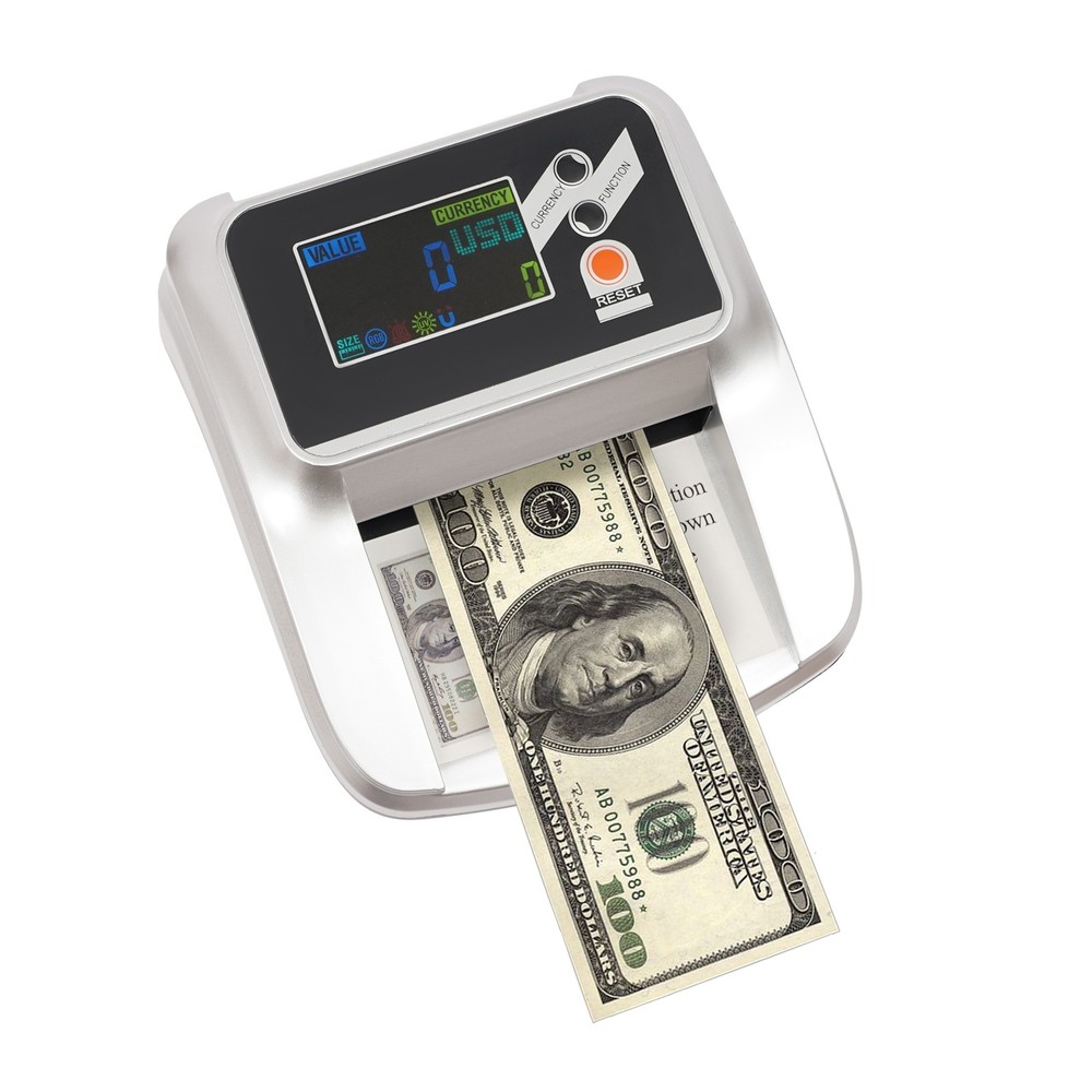 Money Counter Machine - USD Bill Detector, Counterfeit Checker W/ LCD Display