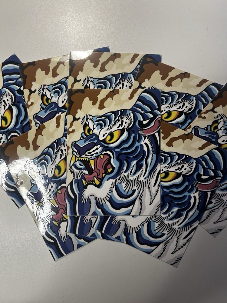 3”x4” Custom Blue Tiger Sticker